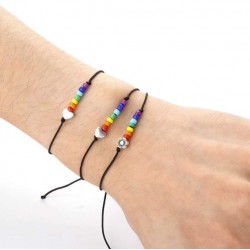 8Pcs Pride Bracelet Lgbtq Accessories Rainbow Bracelets Lesbian Pride Gift Friendship Handmade Cord Bracelets